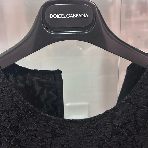 Dolce & Gabbana Black Lace Midi-Length Dress - Picture 6 of 9